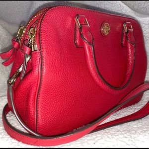 Tory Burch- ROBINSON PEBBLED SM DOUBLE-ZIP SATCHEL